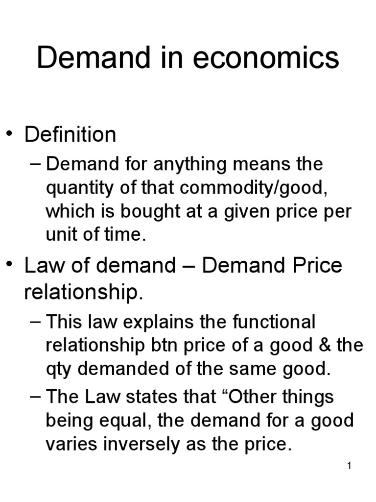 Demand in Economics | PDF | Supply (Economics) | Demand Curve
