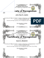 Certificate of Recognition: John Paul R. Castro