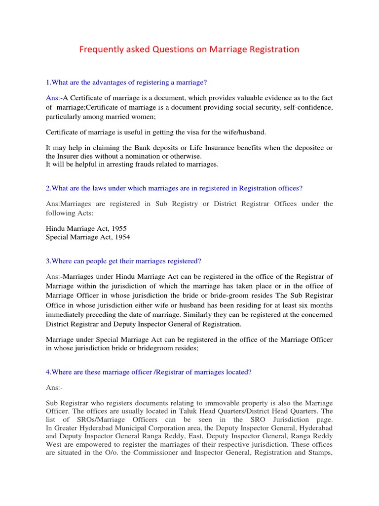 Marriage Registration Guide | PDF | Wedding | Marriage