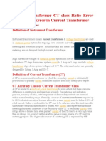Current Transformer CT Class Ratio Error Phase Angle Error in Current Transformer