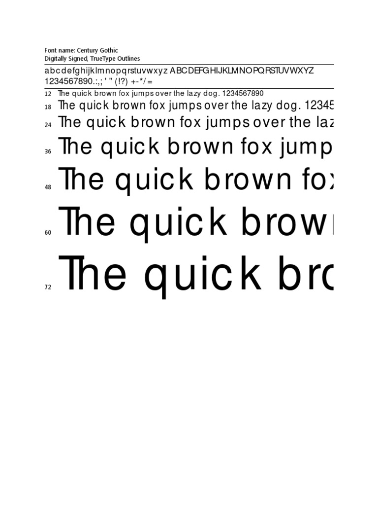 Century Gothic Bold (TrueType) | PDF | Sans Serif Typefaces | Typography