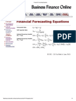 Finadancial Forecasting Equations