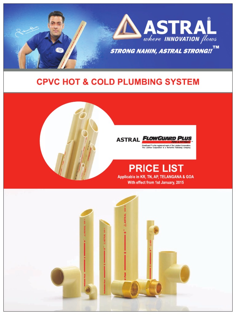 Astral CPVC Pipes and Fittings Pricelist PDF