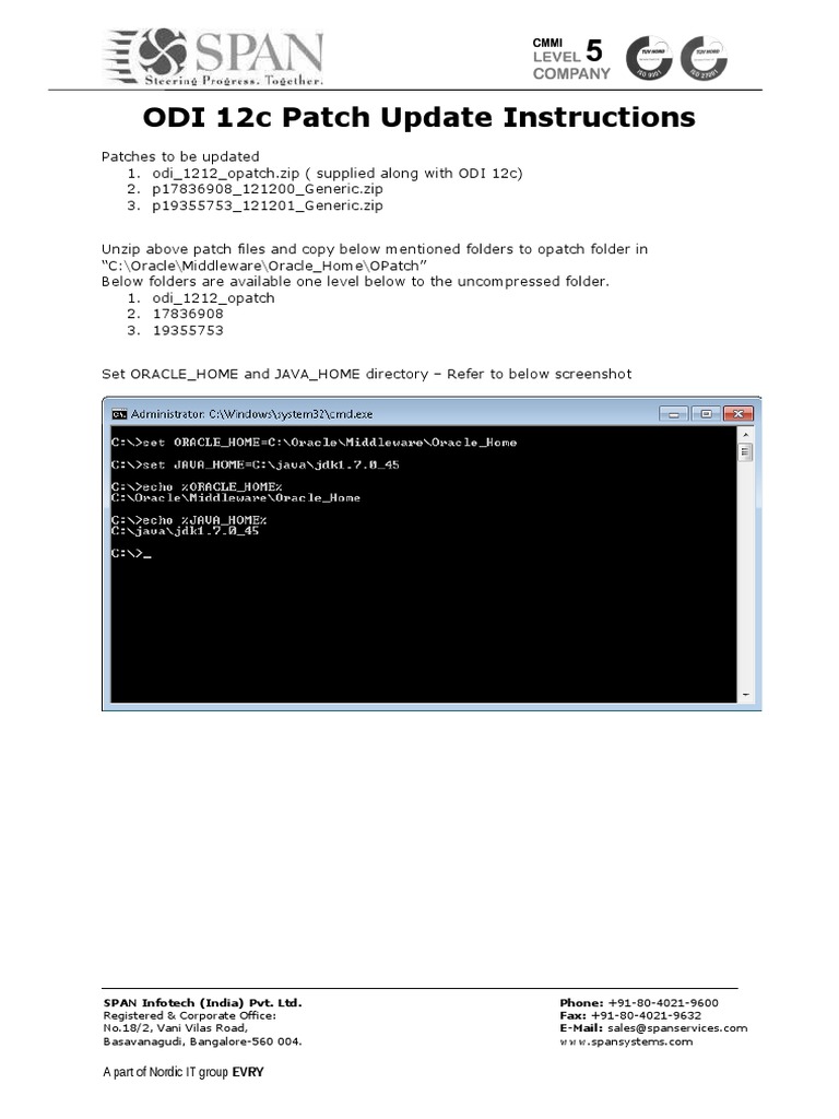 ODI 12c Patch Update Instructions | PDF | Business | Computers