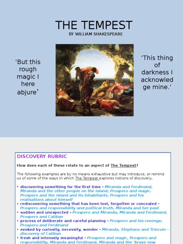 the tempest revision powerpoint The Tempest Fiction & Literature