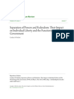 Separation of Powers and Federalism - Their Impact On Individual L