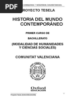Programacion Tesela Historia Del Mundo Contemporaneo 1 BACH Comunitat Valenciana