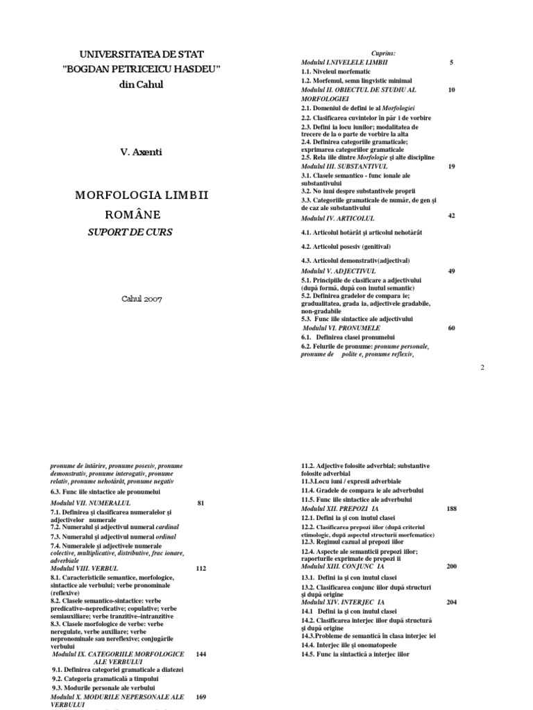 Valeria Gutu Romalo Morfologia Limbii Romane Doc Pdf