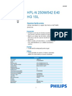 Fisa Tehnica Bec HPL-N 250w E40 1000150 F