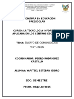 Esnayo de Las Comunidades Virtuales Yaritzel Esteban Isidro