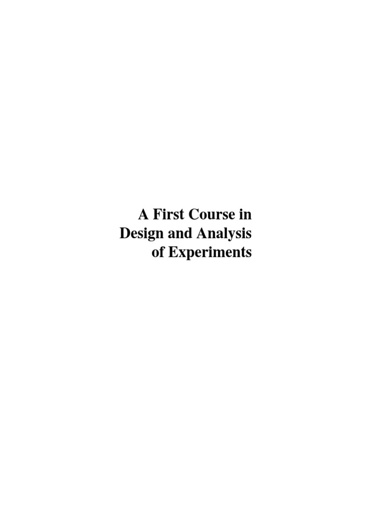 Design and Analysis of Experiments | PDF | Observational Error | Experiment