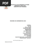 Misiones Seminaristas 2014 San Luis
