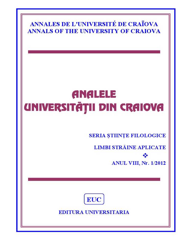 Volum Anale U Craiova