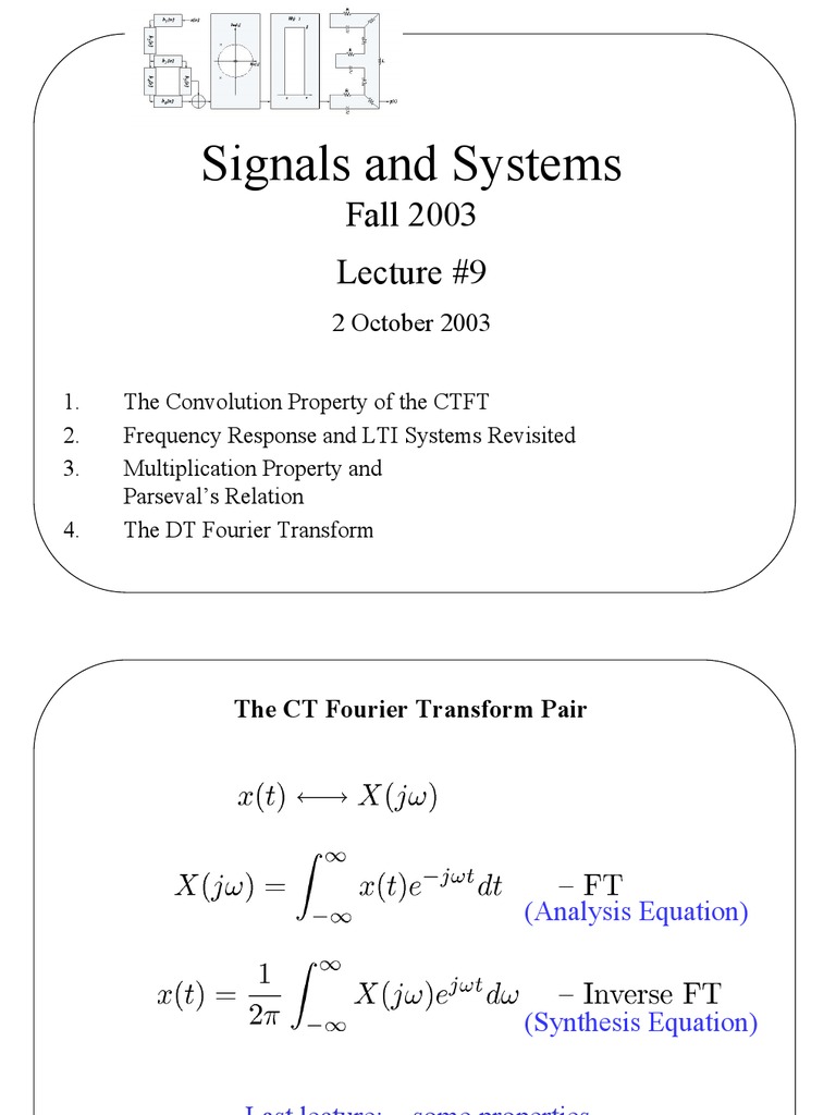 Convolution and Frequency Response in LTI Systems | PDF | Fourier ...