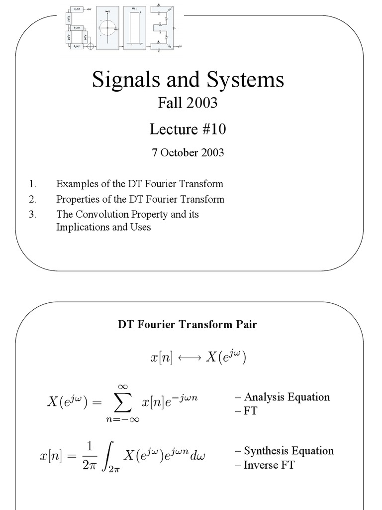 DT Fourier Transform Properties and Examples | PDF | Fourier Transform ...