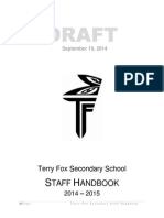 Terry Fox Secondary Staff Handbook 2014 - 2015