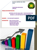 Modelos de Analisis y Decisiones en Base A Los Estados Financieros