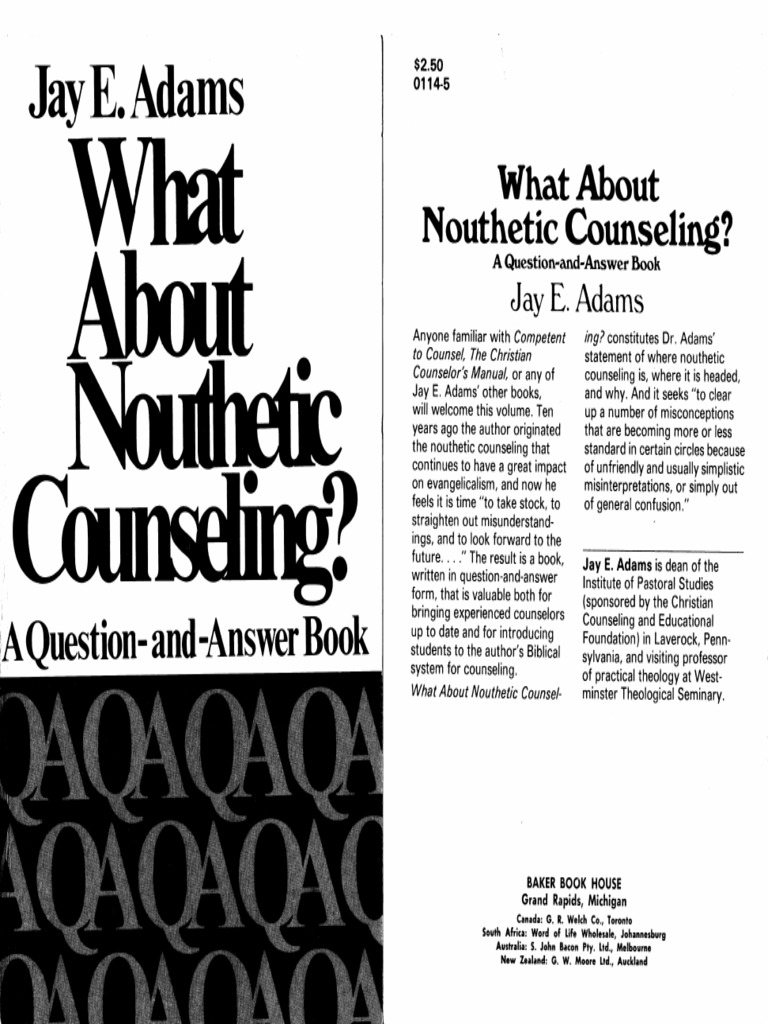 What About Nouthetic Counseling PDF Psychiatrist Grace In