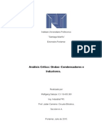 Análisis Critico de Ondas - Condensadores e Inductores.