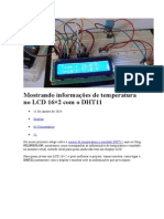 Mostrando Informações de Temperatura No LCD 16