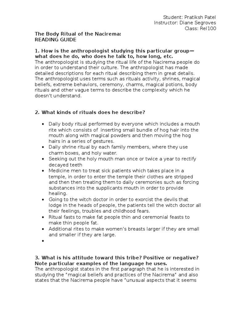 Horace miner nacirema essay image