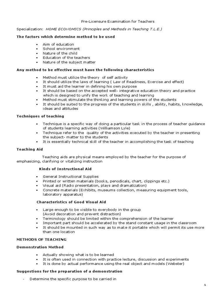 TLE Teaching Methods and Techniques | PDF | Educational Assessment ...