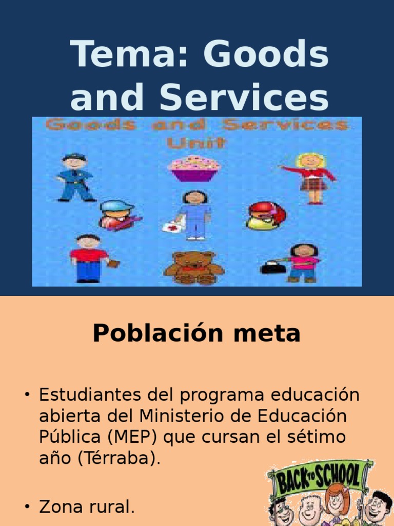 Actividades de Bienes y Servicios Inglés PDF Educación avanzada