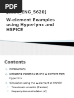 W-Element Examples Using Hyperlynx