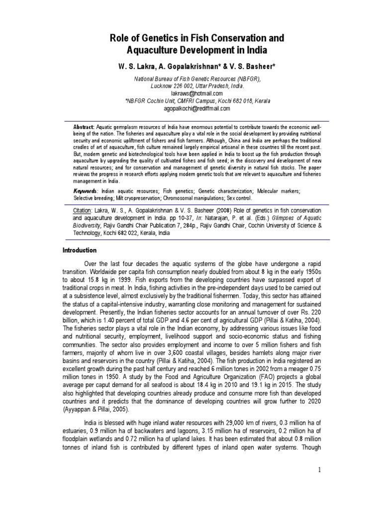 Present Status Of Aquaculture In India Pdf