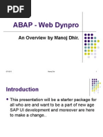 ABAP - Web Dynpro: An Overview by Manoj Dhir