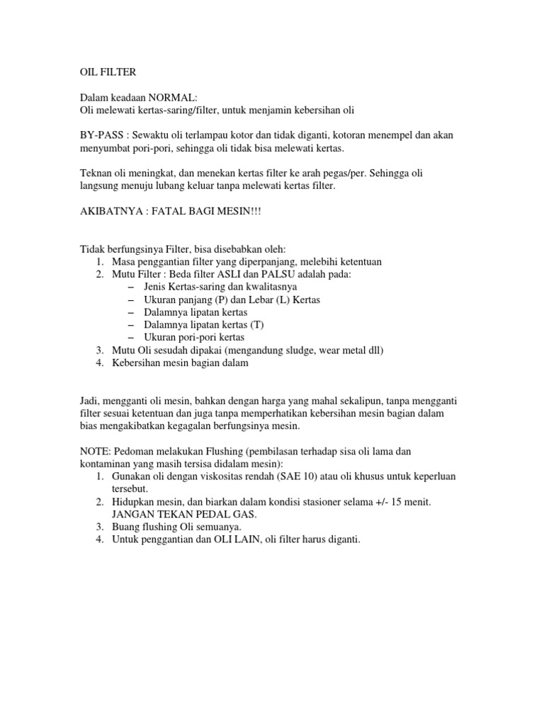 Oil Filter PDF | PDF
