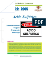 NEO-22 Acido Sulfúrico - Almacenamiento - Carguío - Transporte - Descarga.