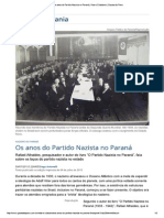 Os Anos Do Partido Nazista No Paraná - Entrevista Com Rafael Athaides - Gazeta Do Povo