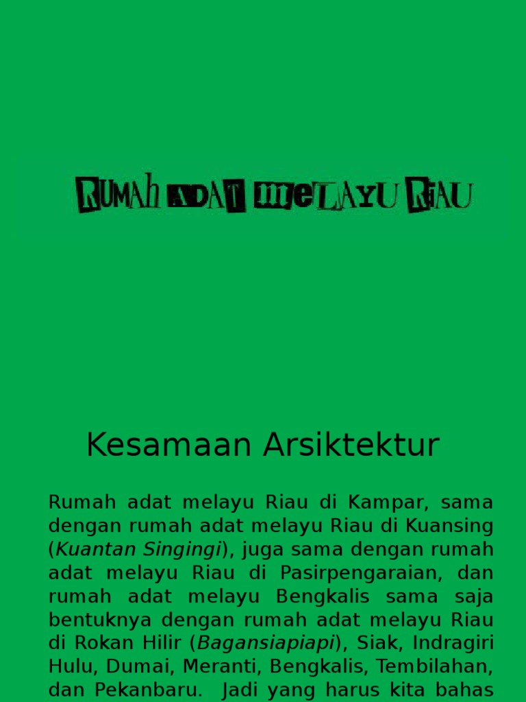 57 Koleksi Gambar Rumah Adat Pekan Baru HD Terbaru