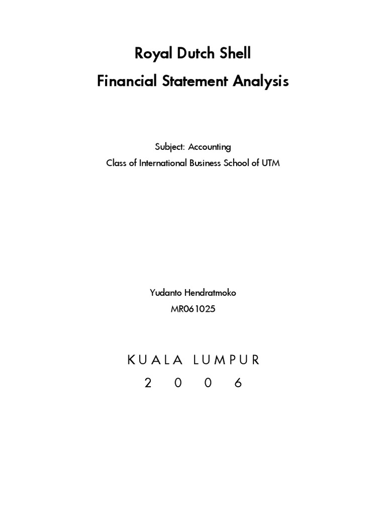 Shell Financial Statement Analysis 2006 | PDF | Price Of Oil ...