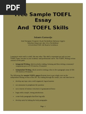 Free Sample TOEFL Essays