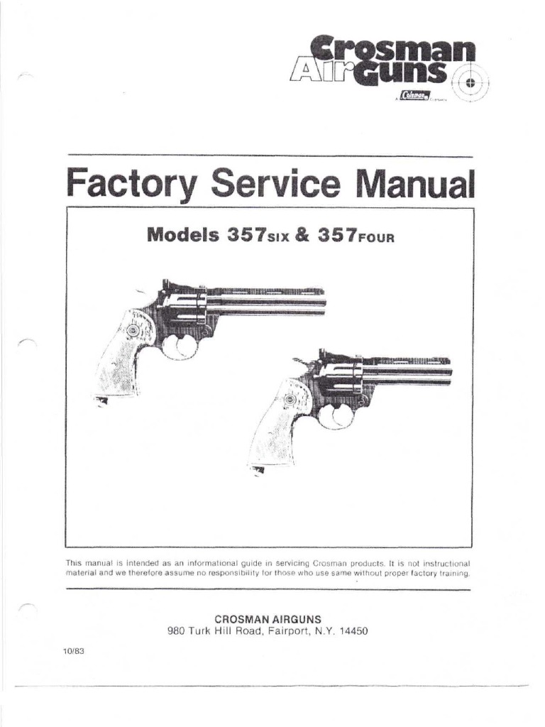 Crosman 357 Factory Service Manual | Trigger (Firearms) | Gun Barrel
