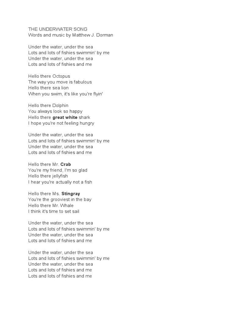 Lirik the Underwater Song