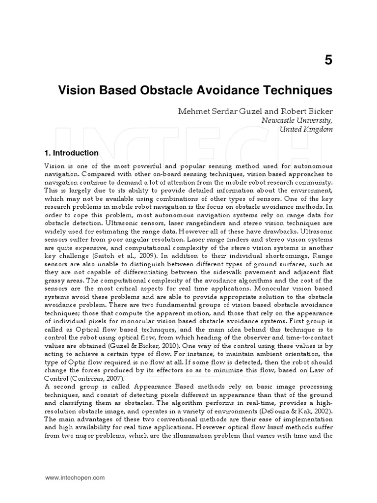Stereo Vision for Robot Obstacle Detection | PDF | Fuzzy Logic ...