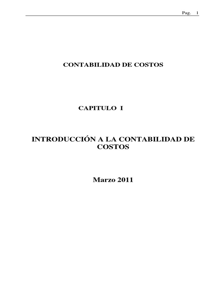 Introducción a la Contabilidad de Costos | PDF | Costo | Contabilidad ...