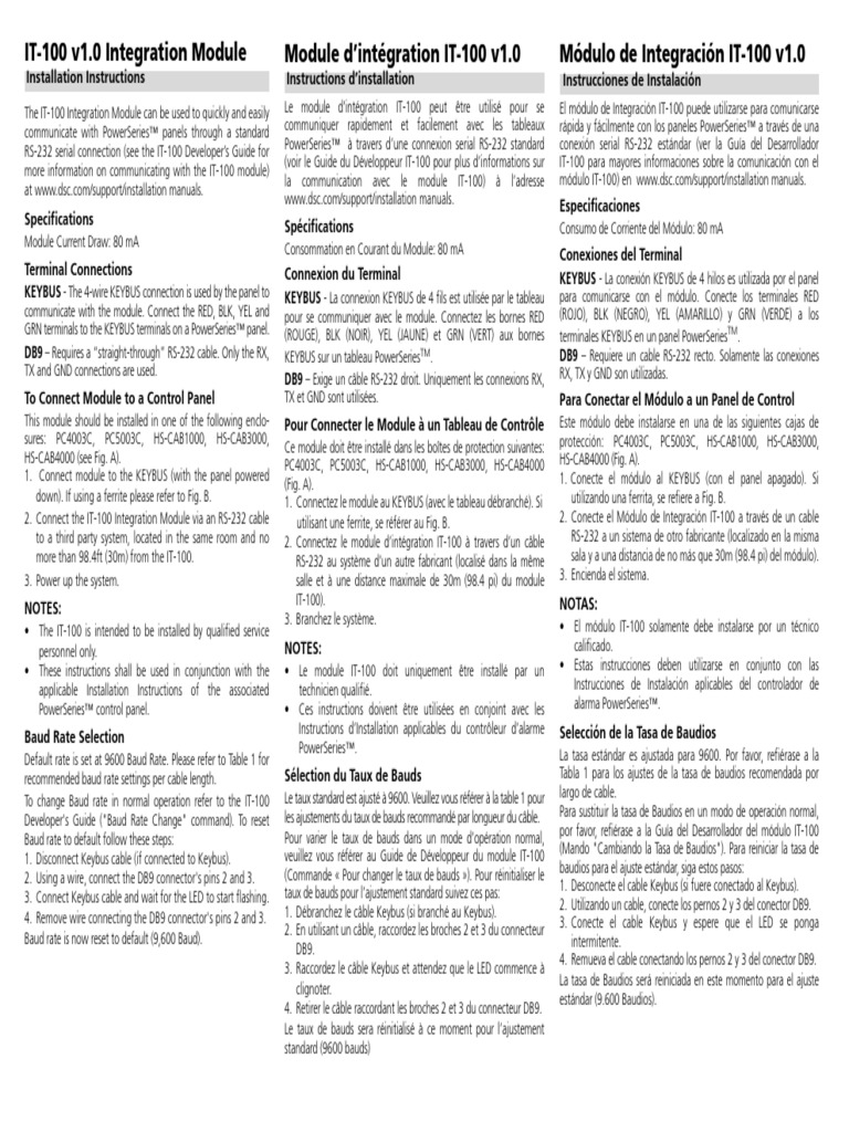 DSC IT-100 Installation Manual | PDF | Electromagnetic Interference | Radio