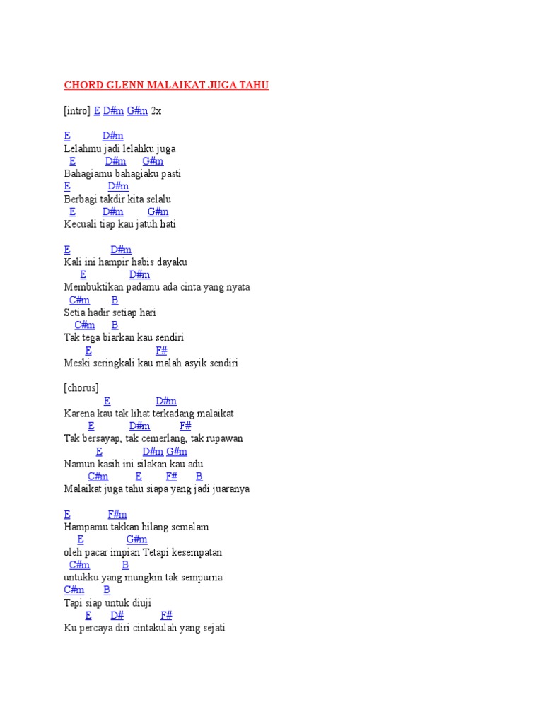 Chord Andaikan Ku Malaikat Lengkap Mudah Dimainkan