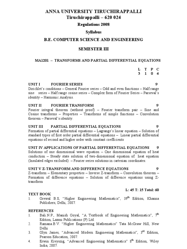 Anna University CSE Syllabus 2008 | PDF | Modulation | Relational Database