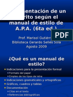 Documentación de Un Escrito Según El Manual