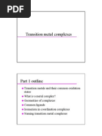 Introduction To Transition Metal Complexes