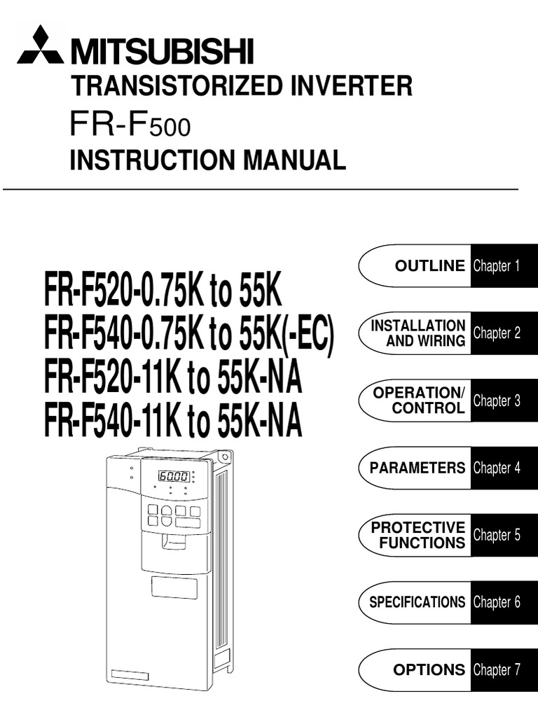 Inverter Mitsubishi FR-F500 Intruction Manual | PDF | Electrical