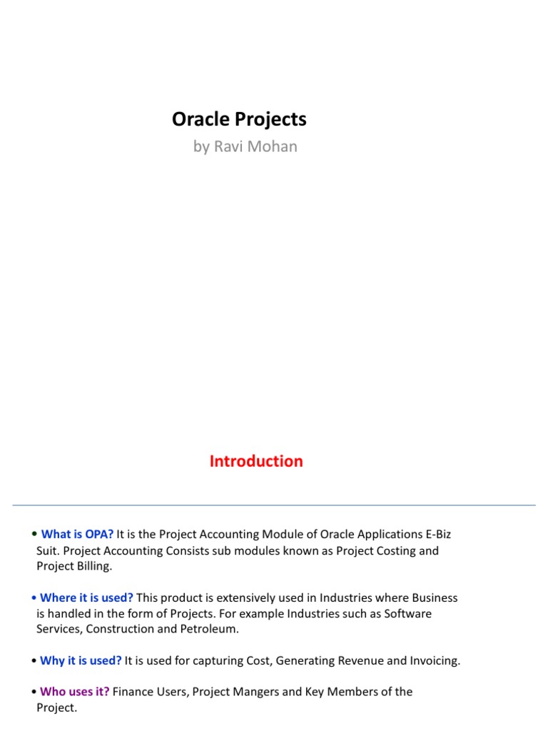 Oracle Project Accounting | PDF | Accounts Payable | Business