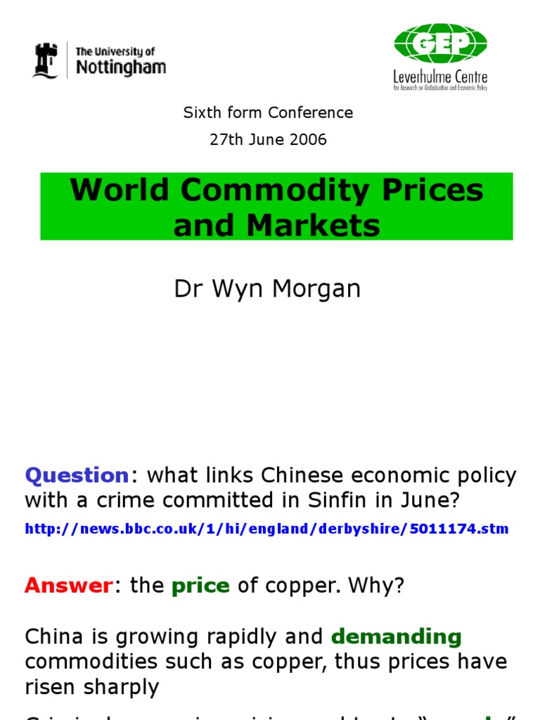 Analyzing the Impact of Rising Commodity Prices on Global Markets | PDF ...