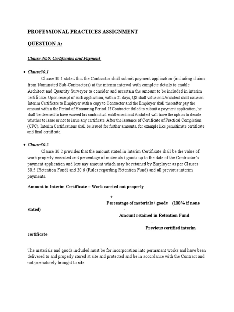 Pam Form Clause 30 | PDF | Architect | Private Law