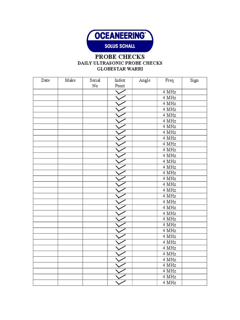 Daily Ultrasonic Probe Checks Guide | PDF